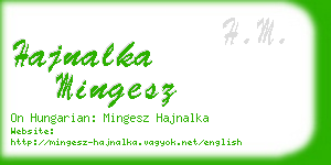 hajnalka mingesz business card